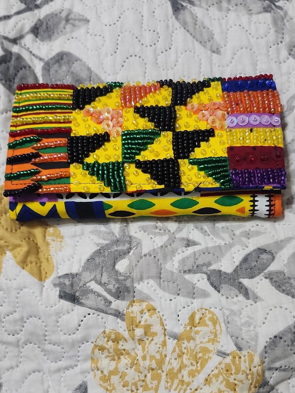 Beaded Multicolor Women's Clutch Wallet